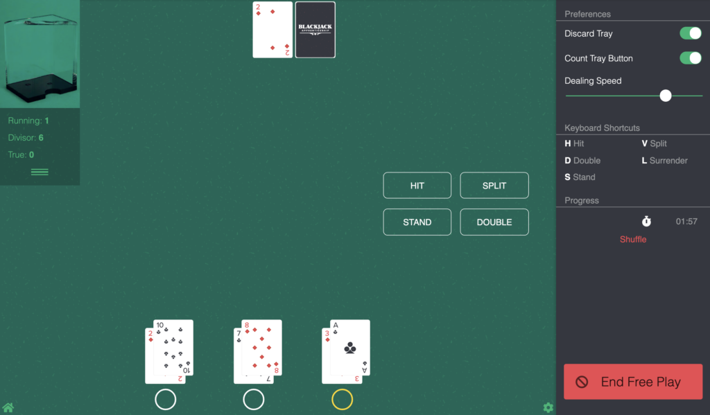 Training-Suite-3-hands Overview of Blackjack Training Software